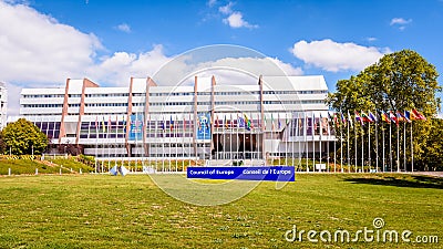 Facade of the palace of Europe, seat of the Council of Europe in Strasbourg, France Editorial Stock Photo