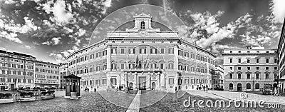 Facade of Palazzo Montecitorio, iconic building in central Rome, Italy Editorial Stock Photo