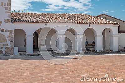 Facade of a sacristy. Teotitlan del Valle, Oaxaca, Mexico Editorial Stock Photo