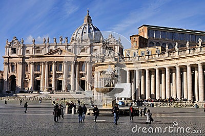 Facade of the Saint Peter, Rome Editorial Stock Photo