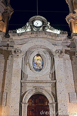 Facade of San Francisco de Asis Church in Chapala Editorial Stock Photo