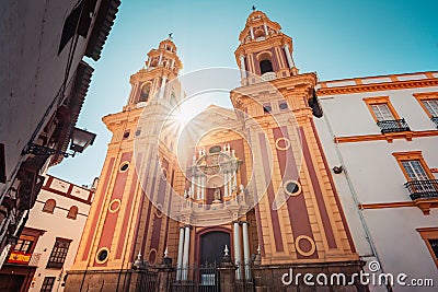 Facade of San Ildefonso Church, Seville - Spain Stock Photo