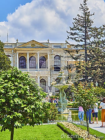 Facade of the Selamlik of the Dolmabahce Palace. Besiktas district, Istanbul, Turkey. Editorial Stock Photo