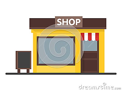 Facade Shop Store icon with signboard. Template concept for the website, advertising and sales Stock Photo