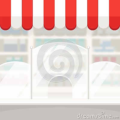 Facade of a Shop Store or Pharmacy Background Vector Illustration