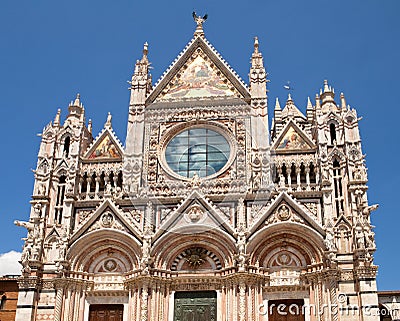 Facade of Siena dome, Italy Stock Photo