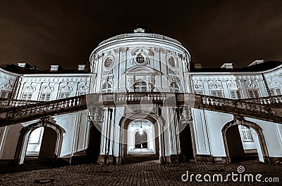 Facade of Solitude Palace in Stuttgart, Germany at night Stock Photo