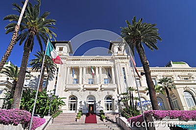 Facade of th Municipal Gambling Casino San Remo, Liguria Italy Stock Photo