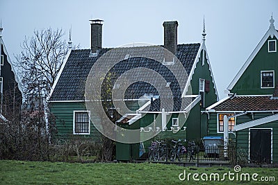 The facade of a traditional Dutch village house. Holland, Netherlands Stock Photo