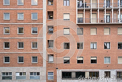 Facade of a typical building in Italy Stock Photo