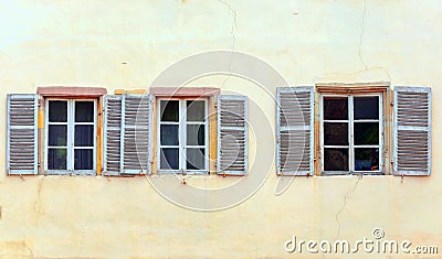 Facade with windows Stock Photo