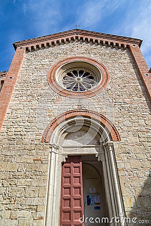 Facade of XIV Catholics parish church in Italy Stock Photo