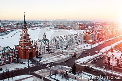 Downtown of Yoshkar-Ola city, Russia Editorial Stock Photo