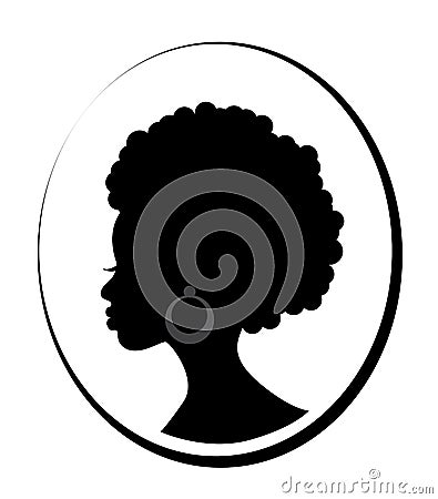 Face of African black woman in profile Vector Illustration