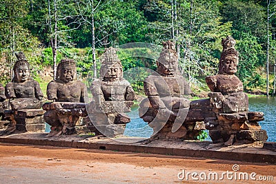 Face. Angkor Wat/ Angkor Thom. Cambodia Stock Photo