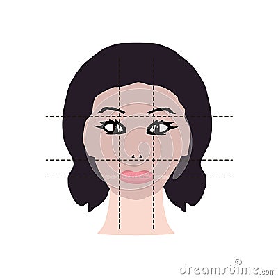 Face asymmetry. Cosmetic defect. Incorrect teeth bite Vector Illustration