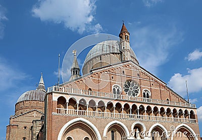 Face of the Basilica of Saint Anthony of Padua in Italy without Stock Photo