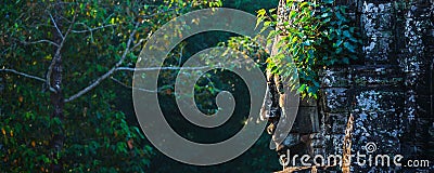 Face of Bayon temple, Angkor, Cambodia Stock Photo