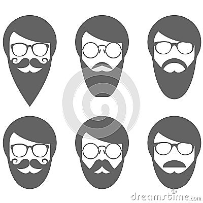 Face of bearded man - lumbersexual Vector Illustration