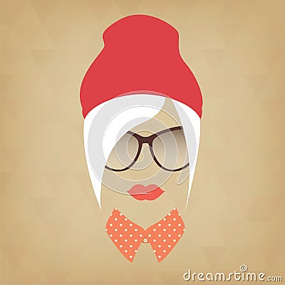 Face of a beautiful girl hipster Stock Photo