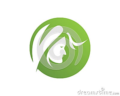 Face Beauty Girl Spa Logo Design Template Vector Illustration