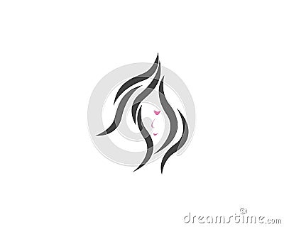 Face beuty girl logo desain template Vector Illustration