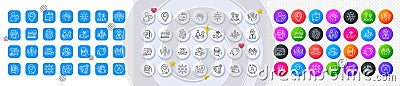 Face biometrics, Fingerprint and Organic tested line icons. For web app, printing. Line icons. Vector Vector Illustration