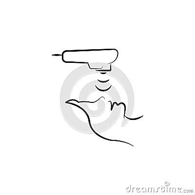 face brashing icon. Element of anti aging icon for mobile concept and web apps. Thin line face brashing icon can be used for web a Stock Photo