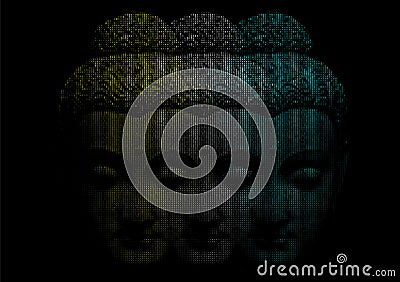 Face Of Buddha Vector Illustration