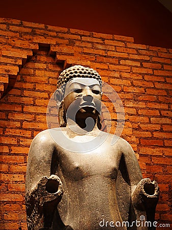 The face of a buddha.Head shot of buddha statue, Bangkok, Thailand. 8th May.2022 Stock Photo