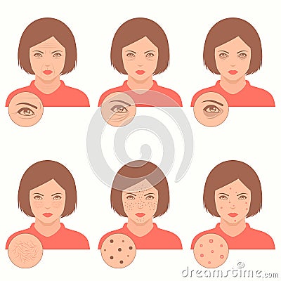 Face care, dermatology Vector Illustration