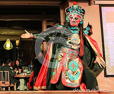 Face changing performance in chengdu, china Editorial Stock Photo