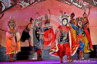 Face-Changing Performance on Lantern Festival Editorial Stock Photo