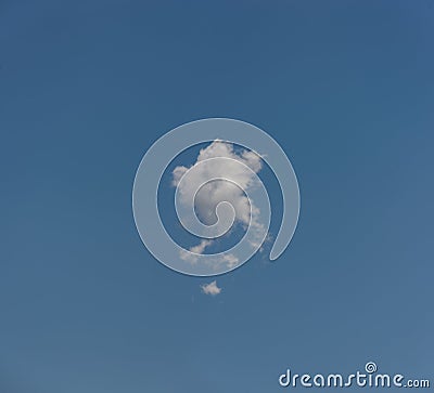 Face cloud in clean blue sky, panorama format Stock Photo