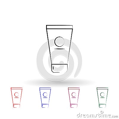 Face cream multi color icon. Simple outline, thin line of antiaging icons for ui and ux, website or mobile application Stock Photo