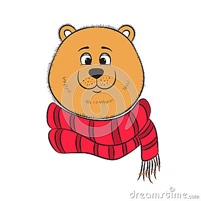Face of cute bear for greeting card Vector Illustration