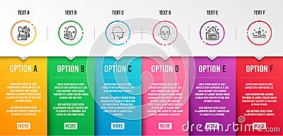 Face declined, Face scanning and Mint bag icons set. Skin cream, Clean skin signs. Vector Vector Illustration