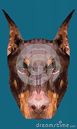 Face dog polygon Cartoon Illustration