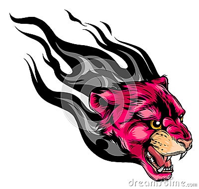 Face of a drawn pink panther vector illustration Vector Illustration