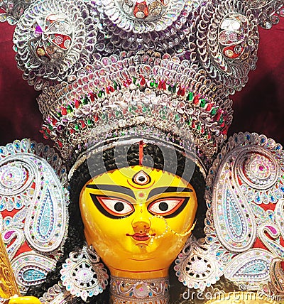 Face of Durga Idol- Creative Art Stock Photo