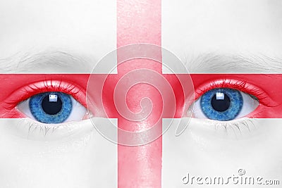 face with english flag Stock Photo