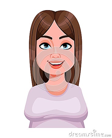 Face expression of beautiful plus size woman Vector Illustration
