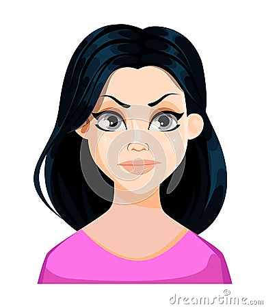 Face expression of beautiful woman Vector Illustration