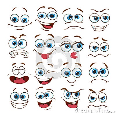 Face expression set. vector illustration emoticon cartoon Vector Illustration