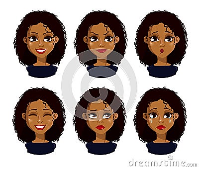 African American business woman cartoon character Vector Illustration