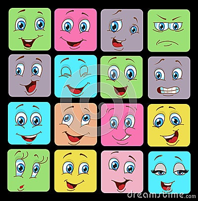 Face expressions cartoon Stock Photo