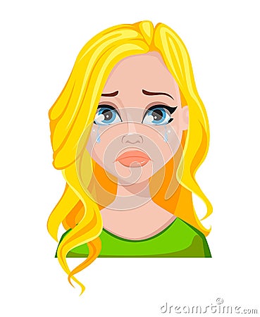 Face expressions of student woman Vector Illustration