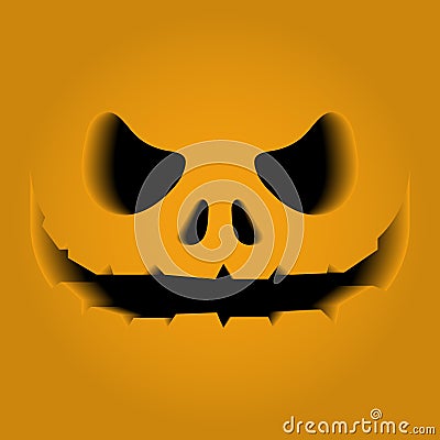 Face features carved on a pumpkin. The volume, 3D. Horror, fear, panic. Halloween. The black gap. Vector Illustration