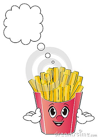 Face of french fries with clean callout Stock Photo
