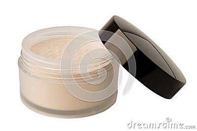 Face friable powder box case cosmetic on white background with clipping path Stock Photo